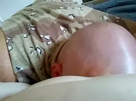 My stepdad eating my pussy as I bitch