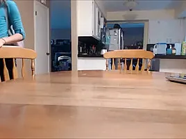 Teen Masturbates on Table