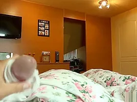 Satin panties handjob