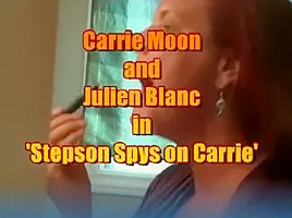 Carrie Moon and Julien Blanc in Stepson Bathroom Spy