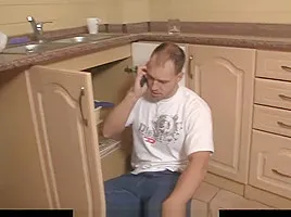 Meeting with his old parents leads to family threesome