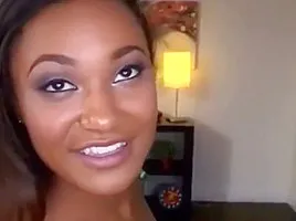 Black Babe Gives Spitty Hot Blowjob To White Dick