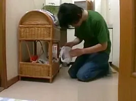 Hot Asian Step-Mom Catches Son Sniffing Panties