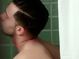 Stepmom waits for stepson in the showers