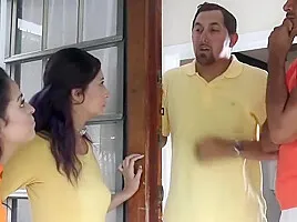 Crafty daughters suck their daddies for cash