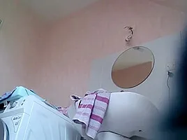 hot ass of my sister spied in our bathroom