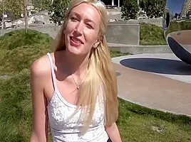 Russian blondie in her first casting scene