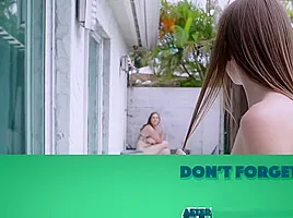 Brunette busty stepmom fucks with teen in threesome sex