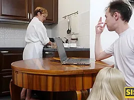 SIS.PORN. Chick agrees to suck and be drilled as she finds out stepbrother has erection