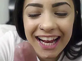 Cute Latina Stepsis Takes A Big Cock Pounding