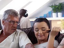 Forbidden Sex Of Old Guy And Sons Girlfriend Ends With Facial With Daphne Klyde