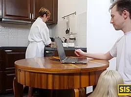 Nikki Hill In Lustful Blonde Starts Exploiting Stepbrothers Dick For Delight