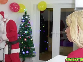 Casca Akashova And Madison Summers - Teen On Her Knees Sucking Santsa Cock